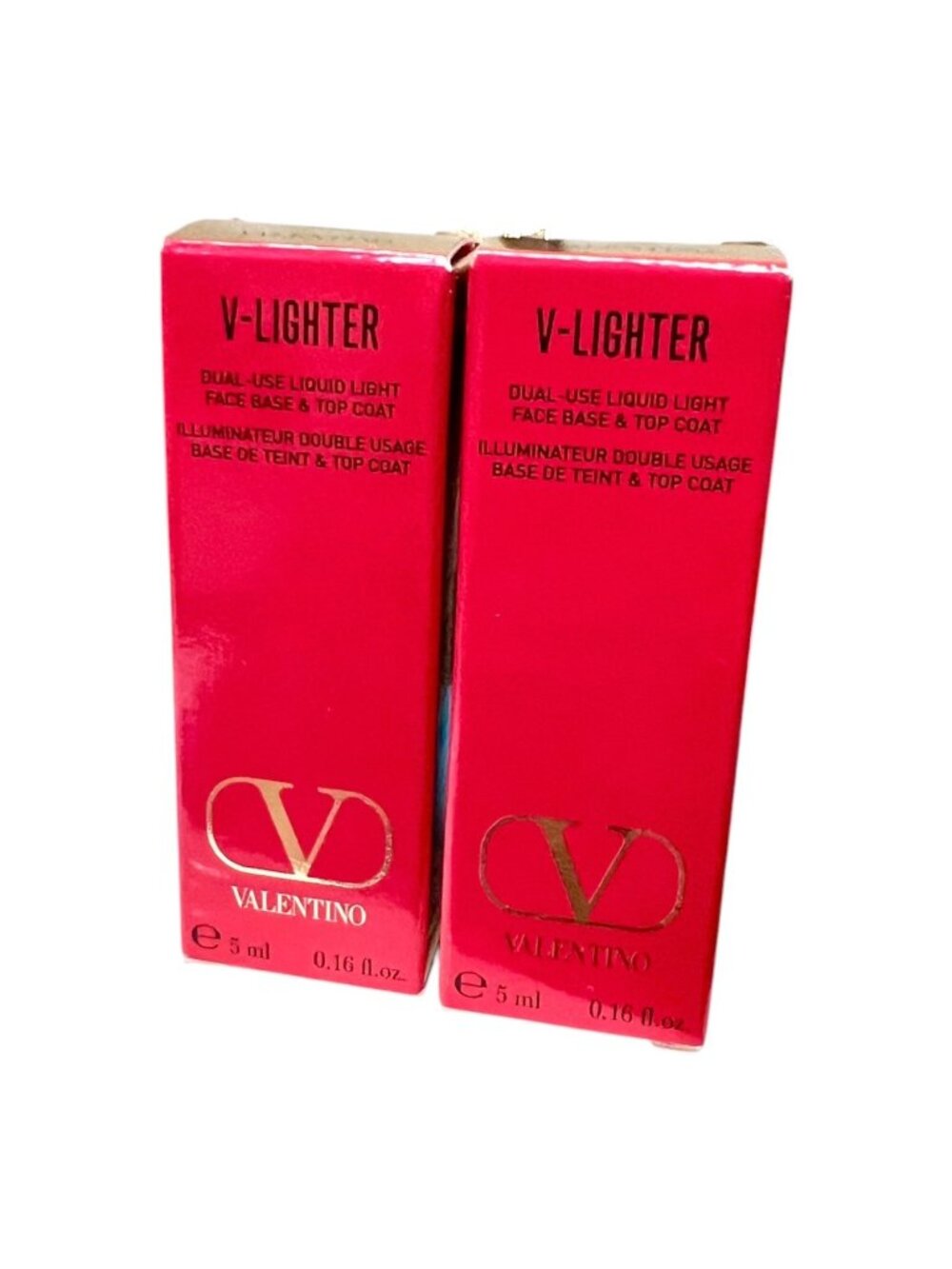 NWT Valentino V-Lighter Illuminating Face Base and Top Coat - Rosa